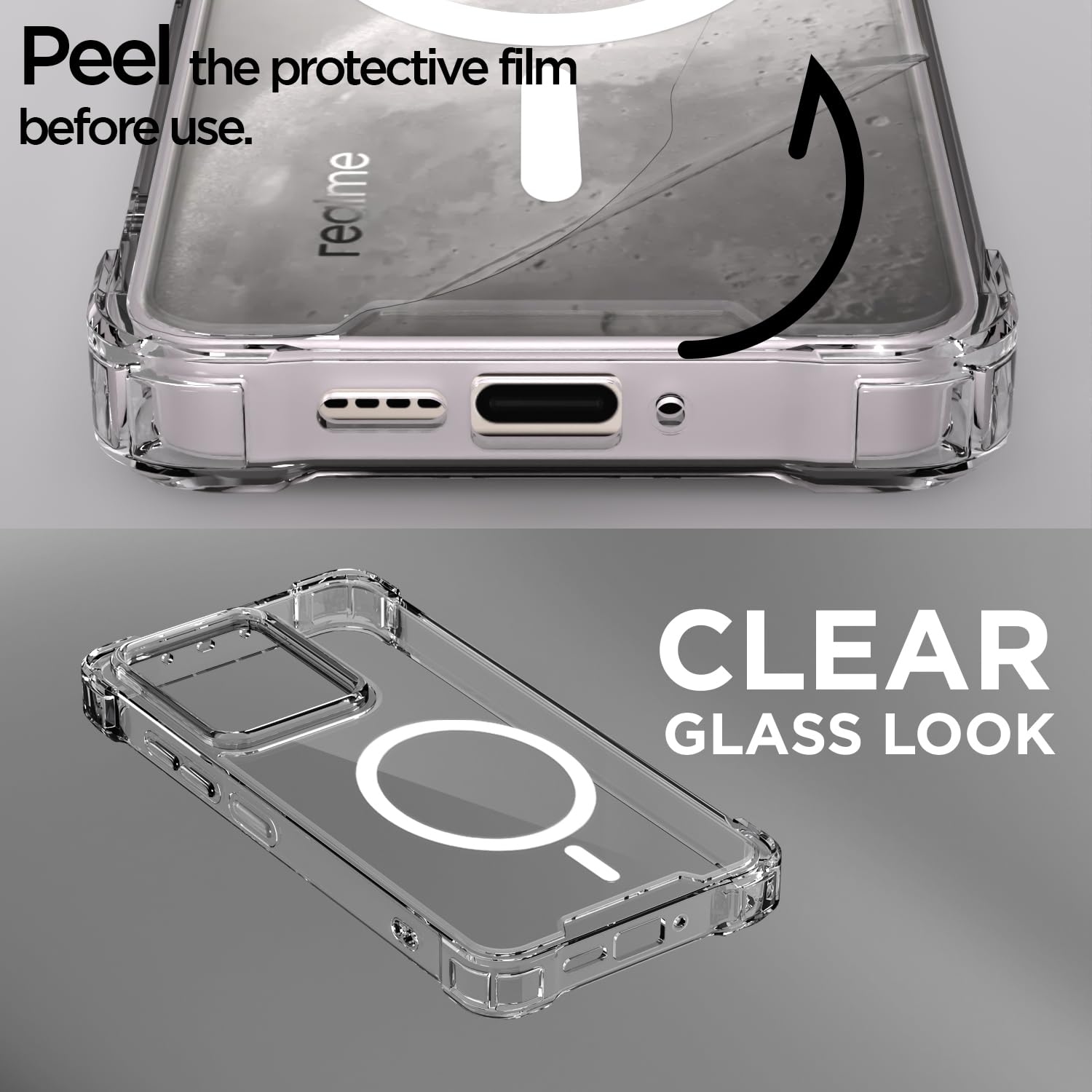 Pikkme Realme P3 Ultra 5G MagSafe transparent mag-safe mobile back cover – photo 3