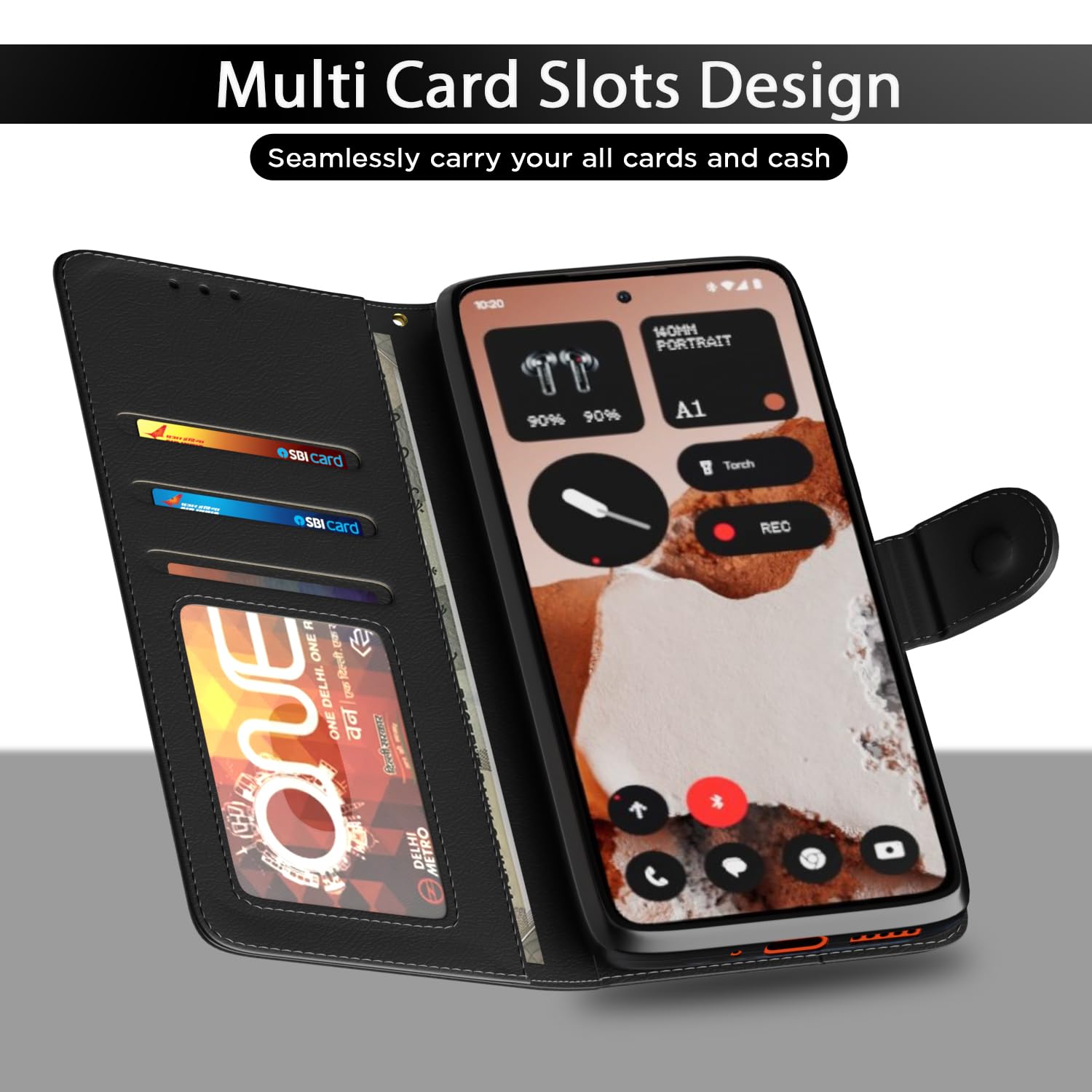 Pikkme CMF by Nothing Phone 2 Pro 5G Vintage Flip cover (Black)