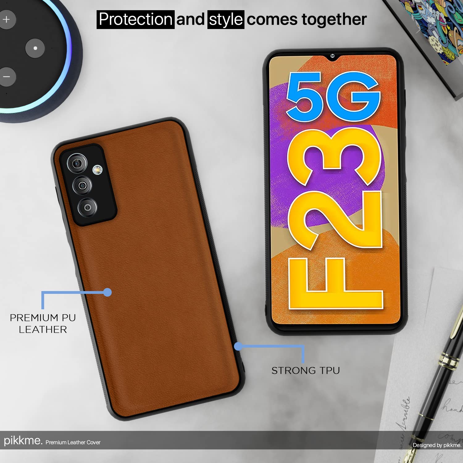 Samsung F23 5G mobile back cover in camel by Pikkme – photo 4