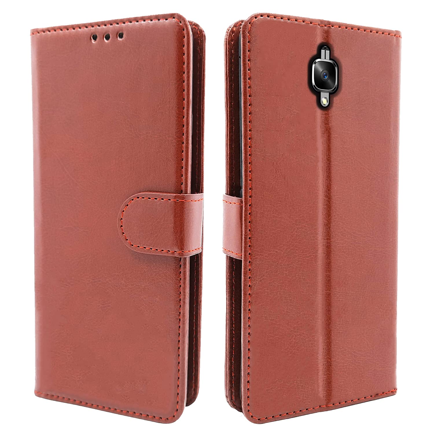 Pikkme OnePlus 3/3T Wallet brown mobile flip cover