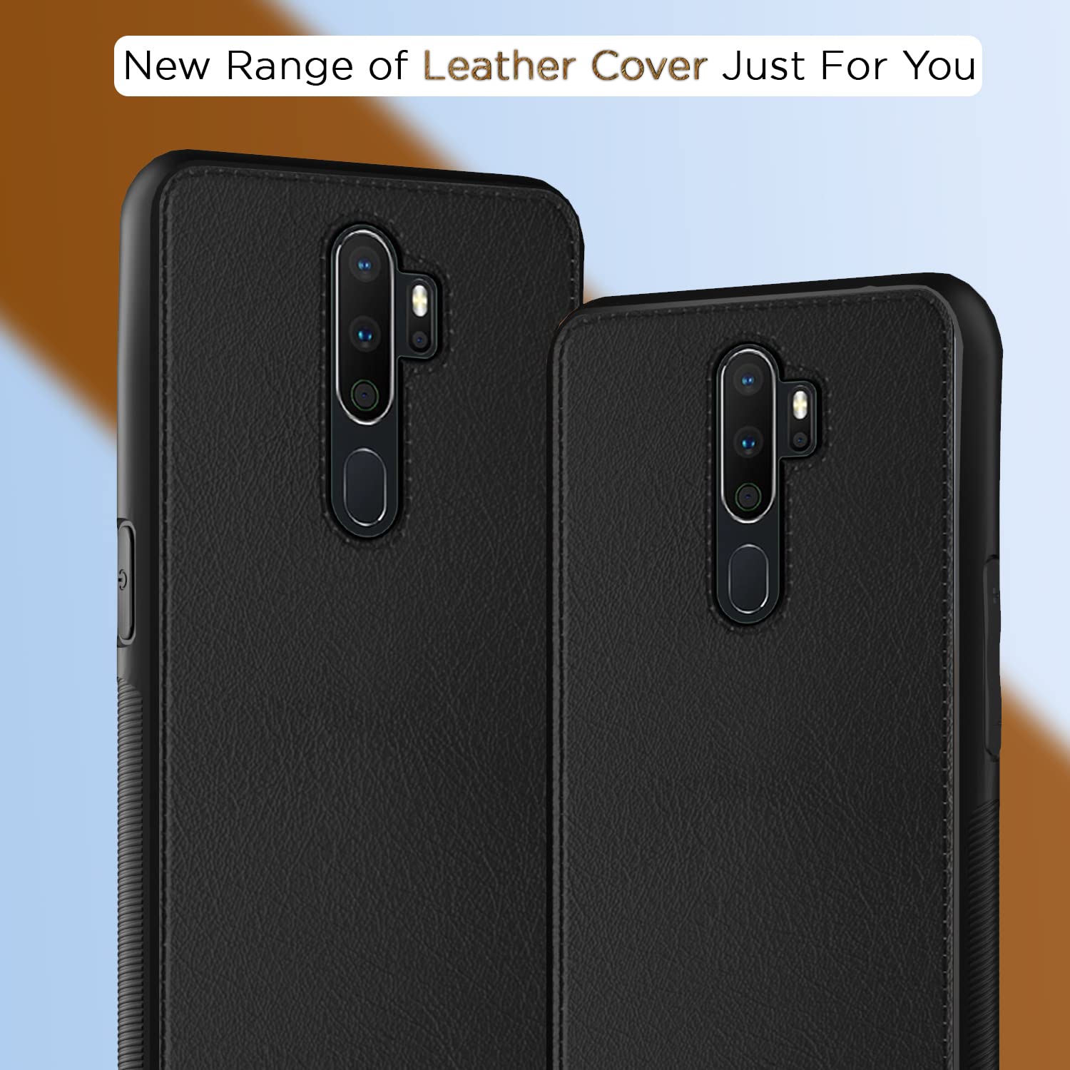 Pikkme Oppo A5 2020 / A9 2020 Leather Back Case | Black