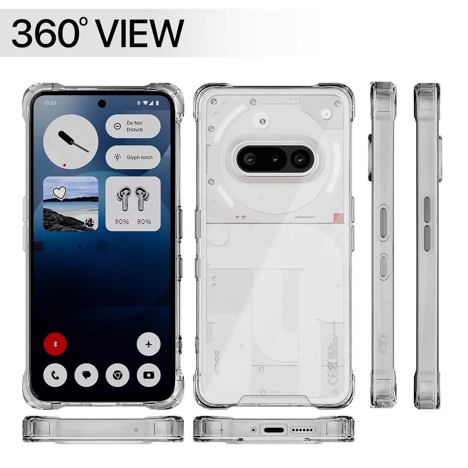 Pikkme Nothing Phone 3a 5G PC + TPU Clear Transparent Back Cover (Transparent)