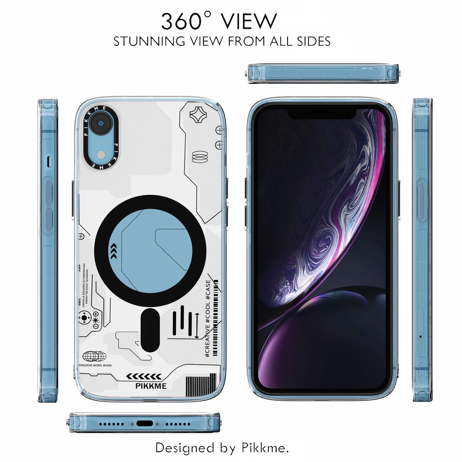 Pikkme iPhone XR Printmagsafe Back Cover (White)
