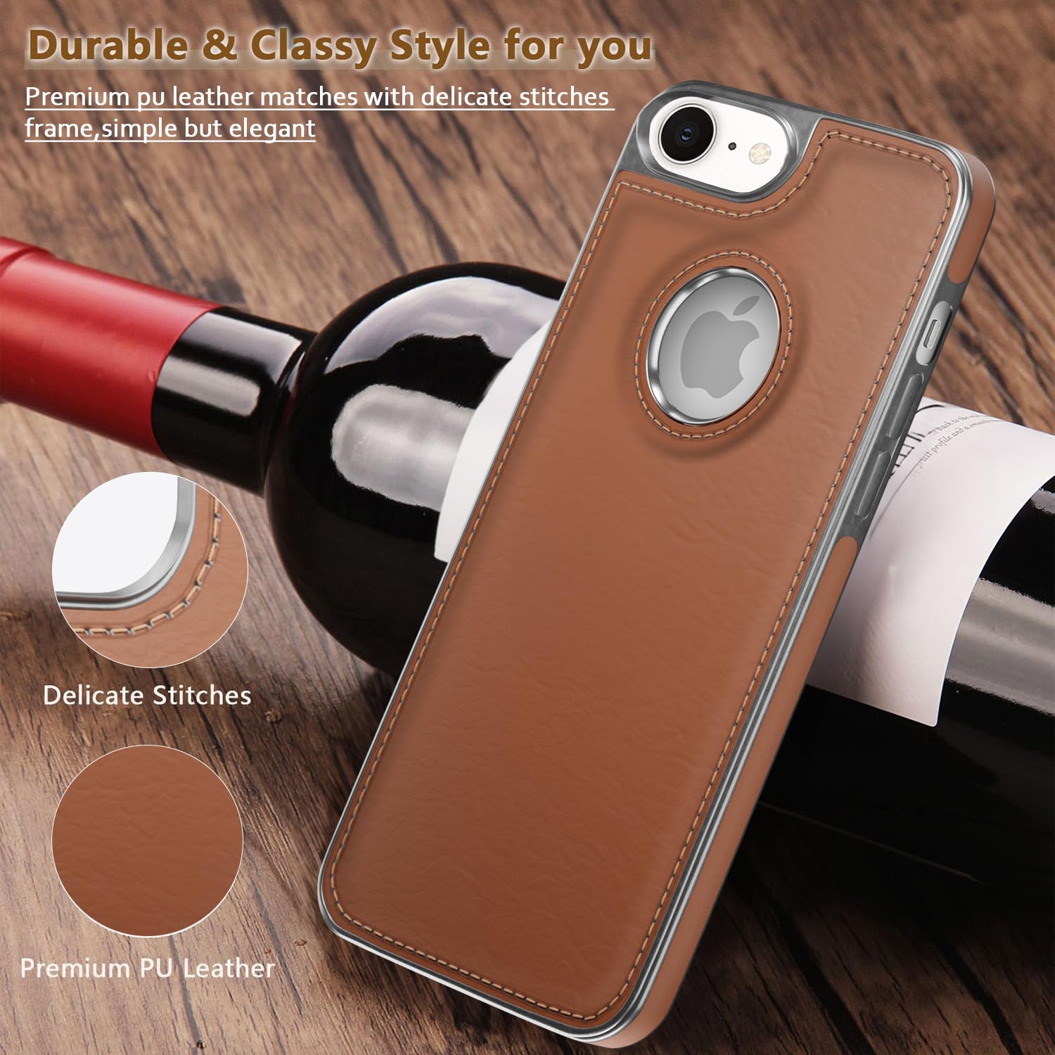 Pikkme chrome brown Leatherback back cover for iPhone 7/8 – photo 7