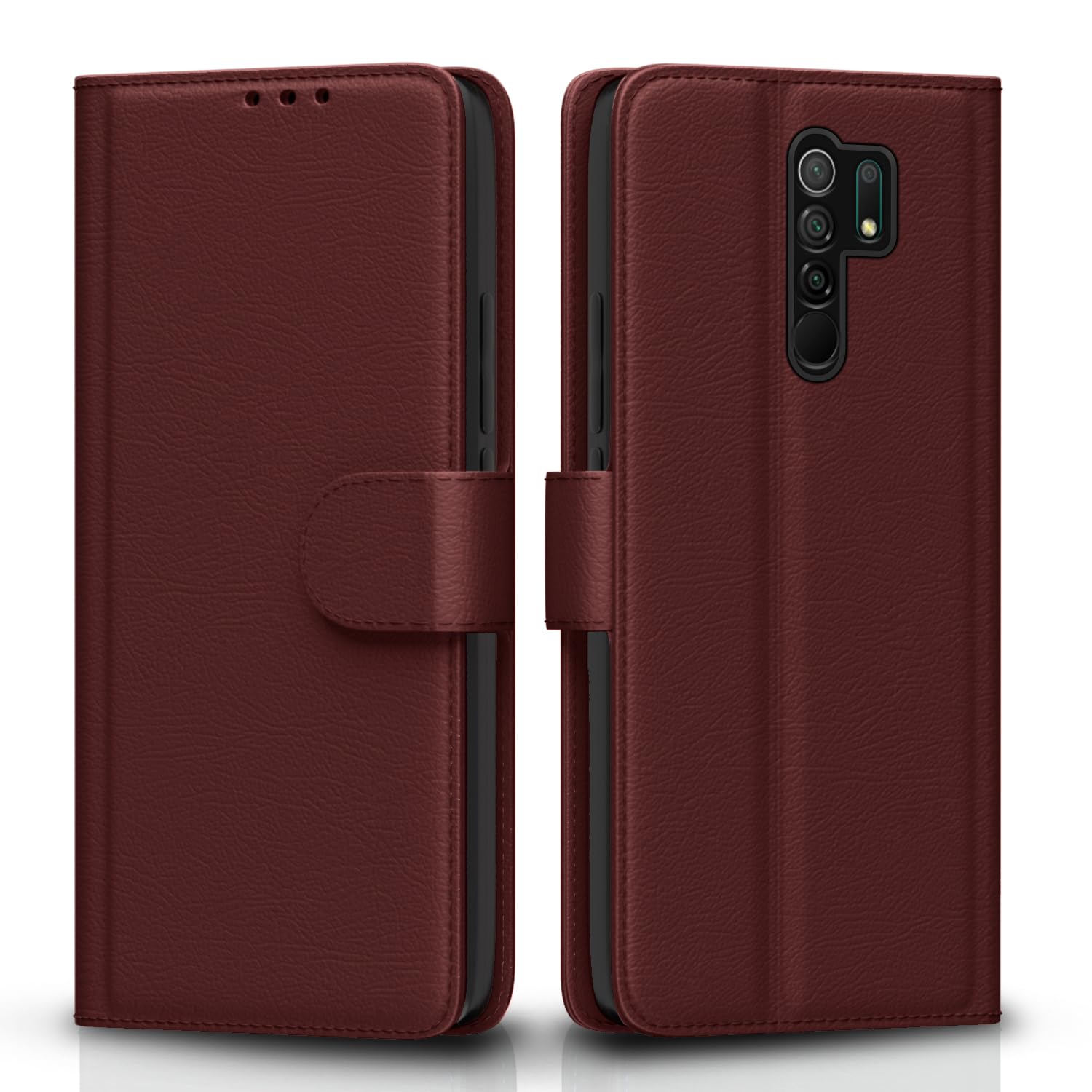 Redmi 9 Prime Brown Vintage Flip Cover