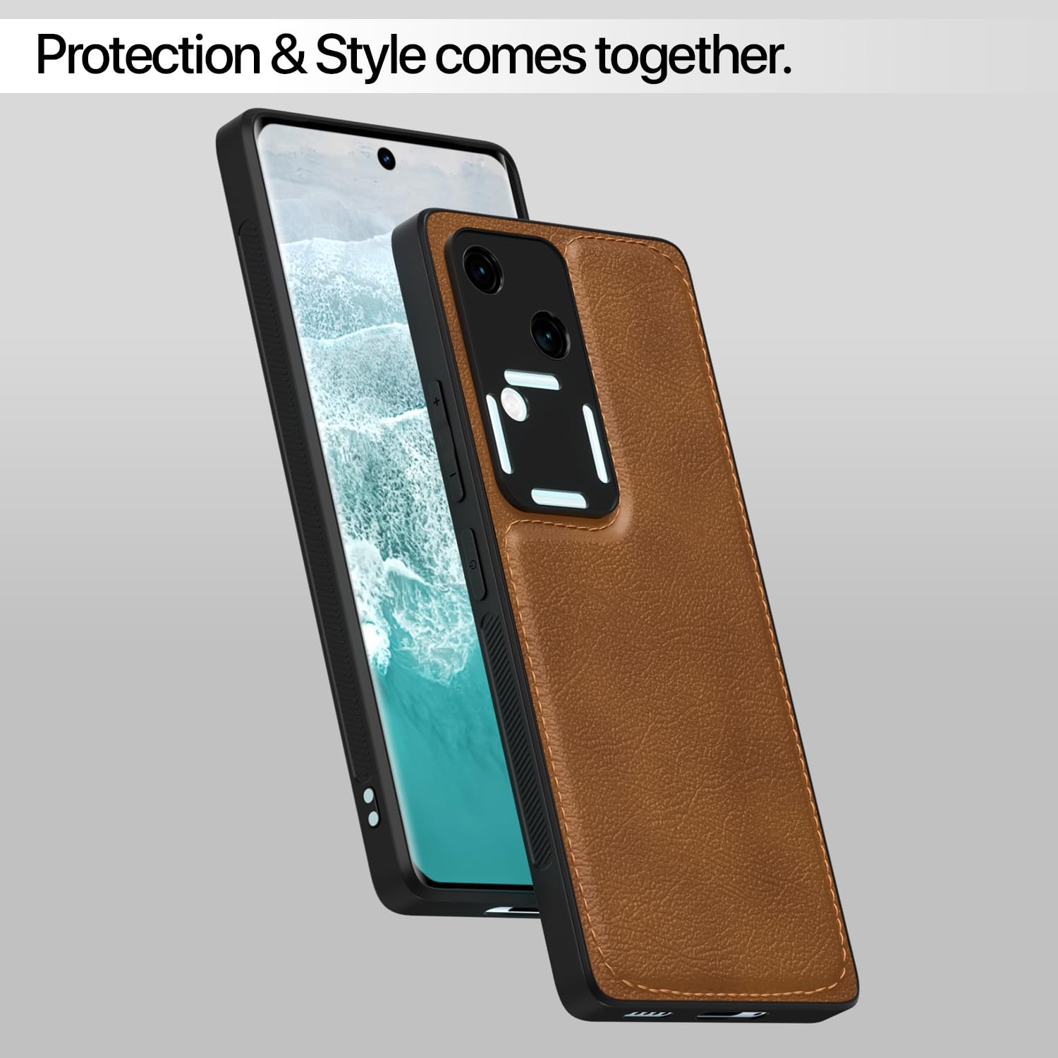 Pikkme Vivo V30 / V30 Pro 5G Leatherback Back Case | Brown