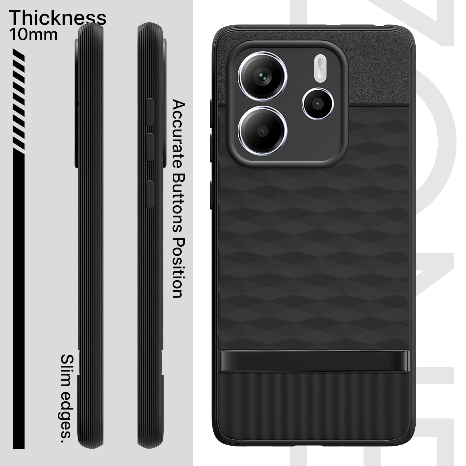 Pikkme Redmi Note 14 5G Gencase Back Cover (Black)