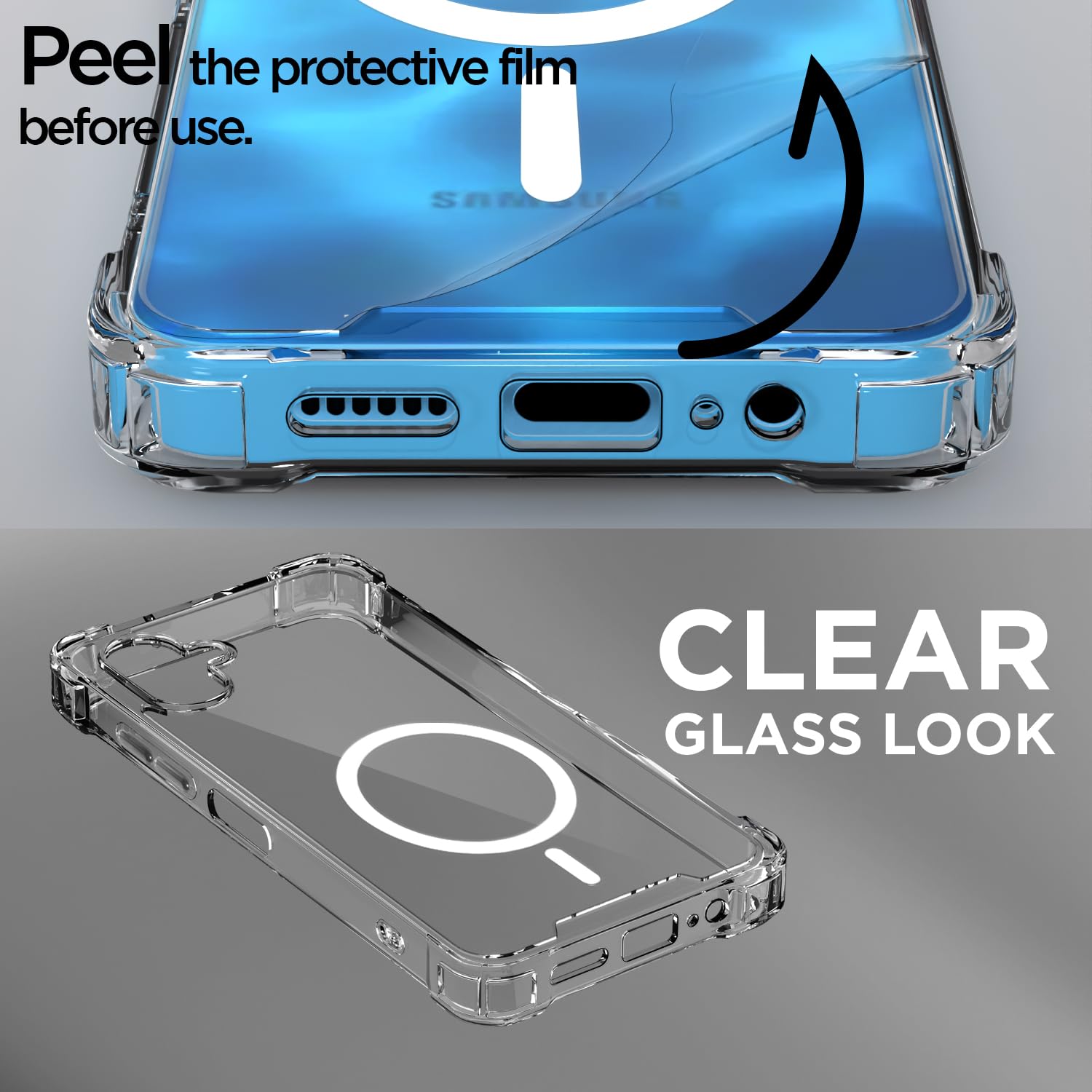 Transparent mag-safe MagSafe phone cover for Samsung F06/M06 5G – Pikkme – photo 3
