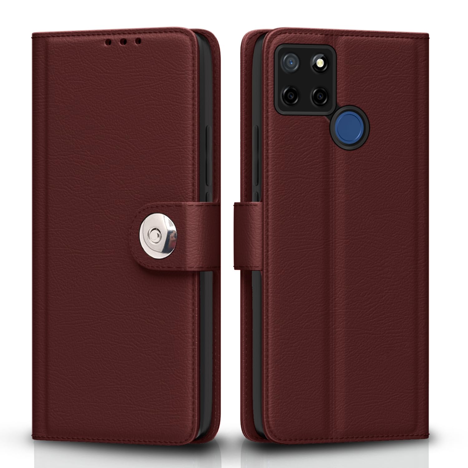 Pikkme Realme C12/Narzo 20/Narzo 30A/C25 brown flip cover