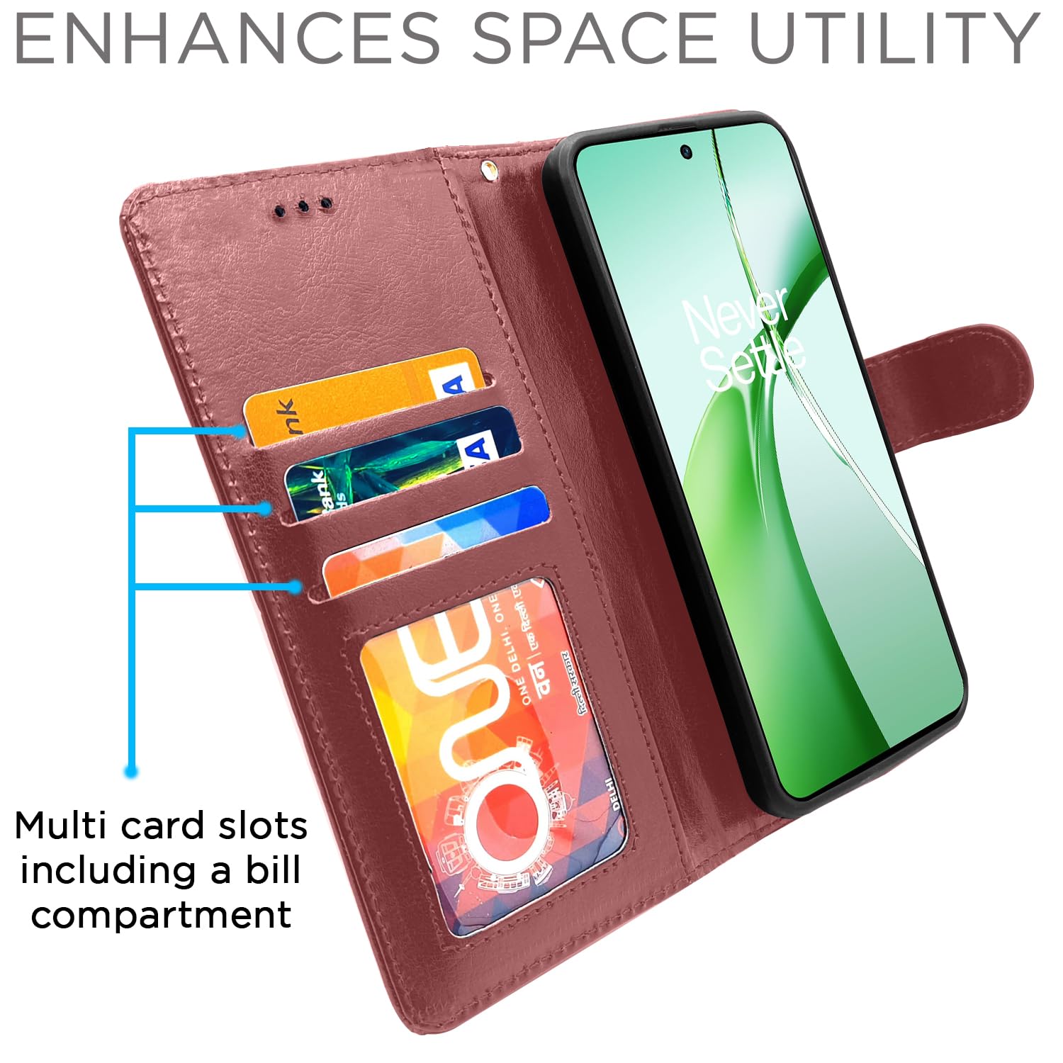 Pikkme OnePlus Nord Ce 4 5G Vintage Flip Cover (Brown)
