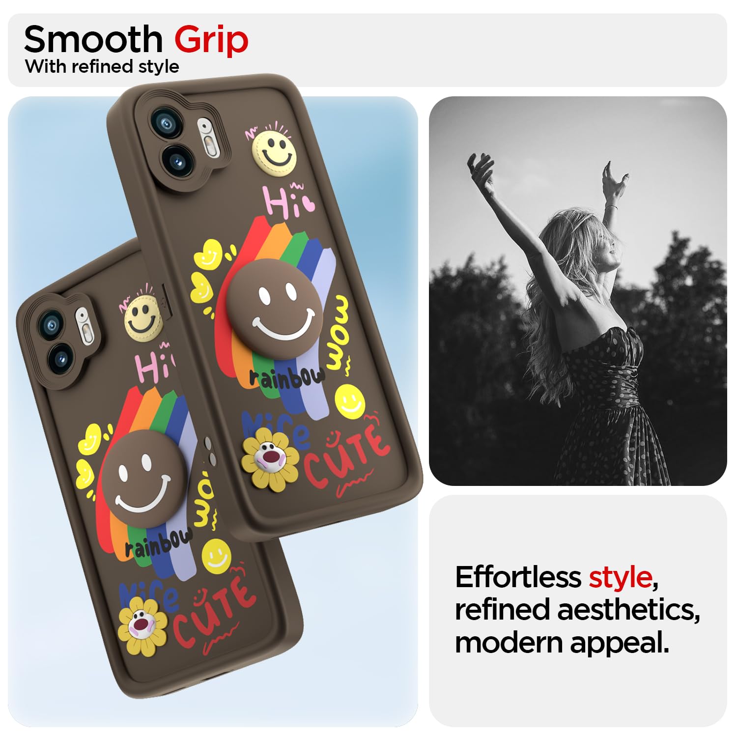 Nothing Phone 2 Soft Silicone back cover in brown by Pikkme – photo 2