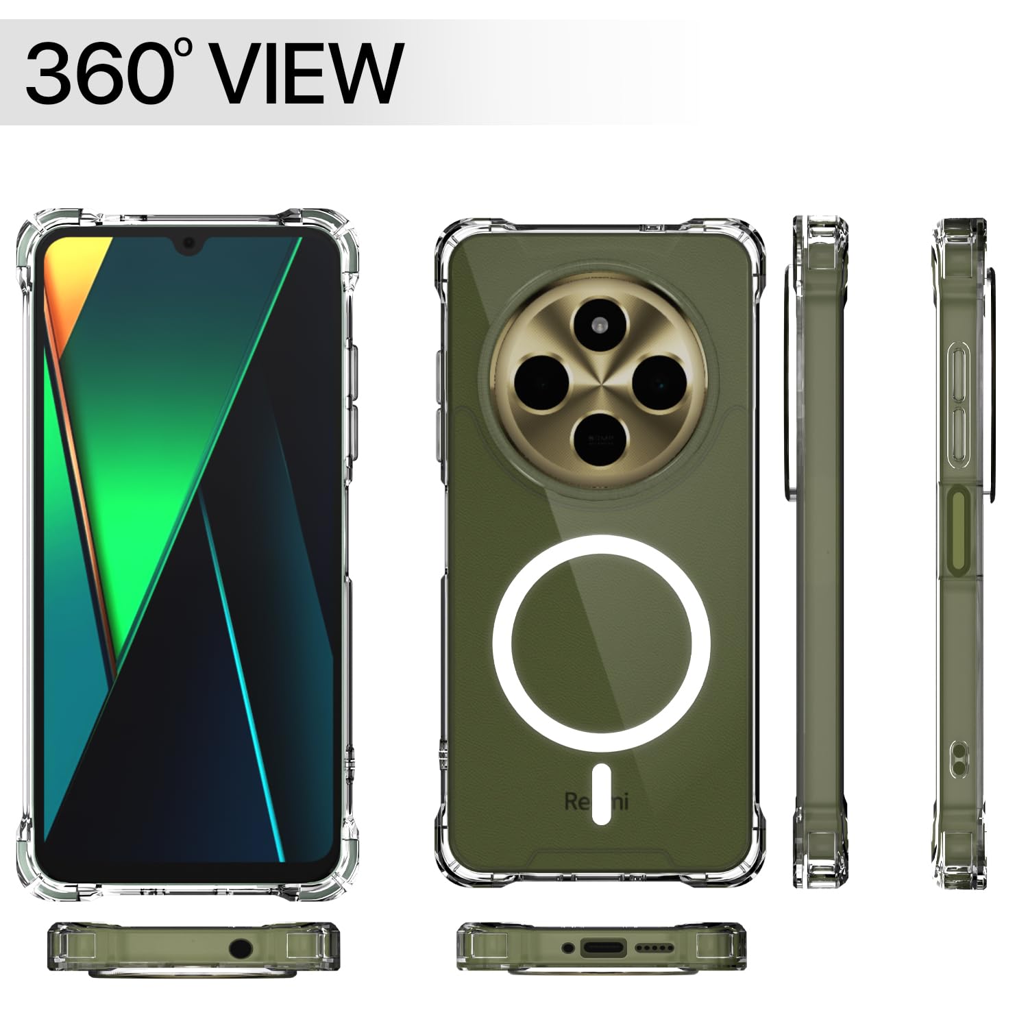 Pikkme Redmi 14c/A4/Poco C75 5G transparent mag-safe phone cover – photo 7