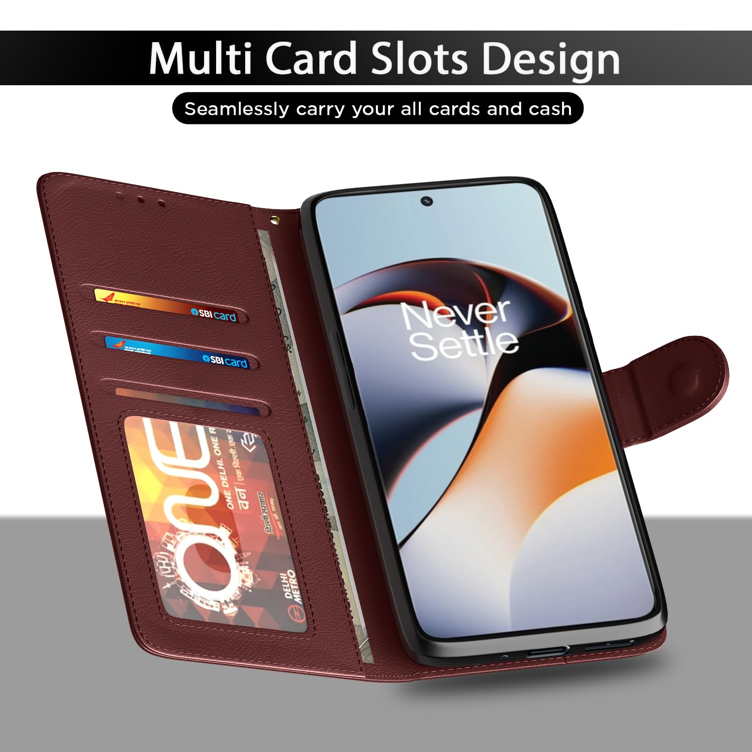 OnePlus 11R 5G flip cover in brown by Pikkme – photo 5