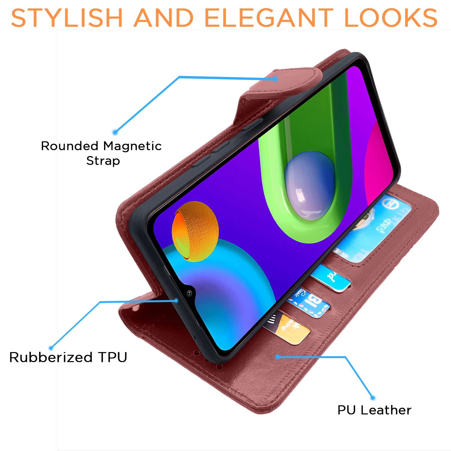 Pikkme Samsung Galaxy M02 Vintage Flip Cover Flip Cover (Brown)