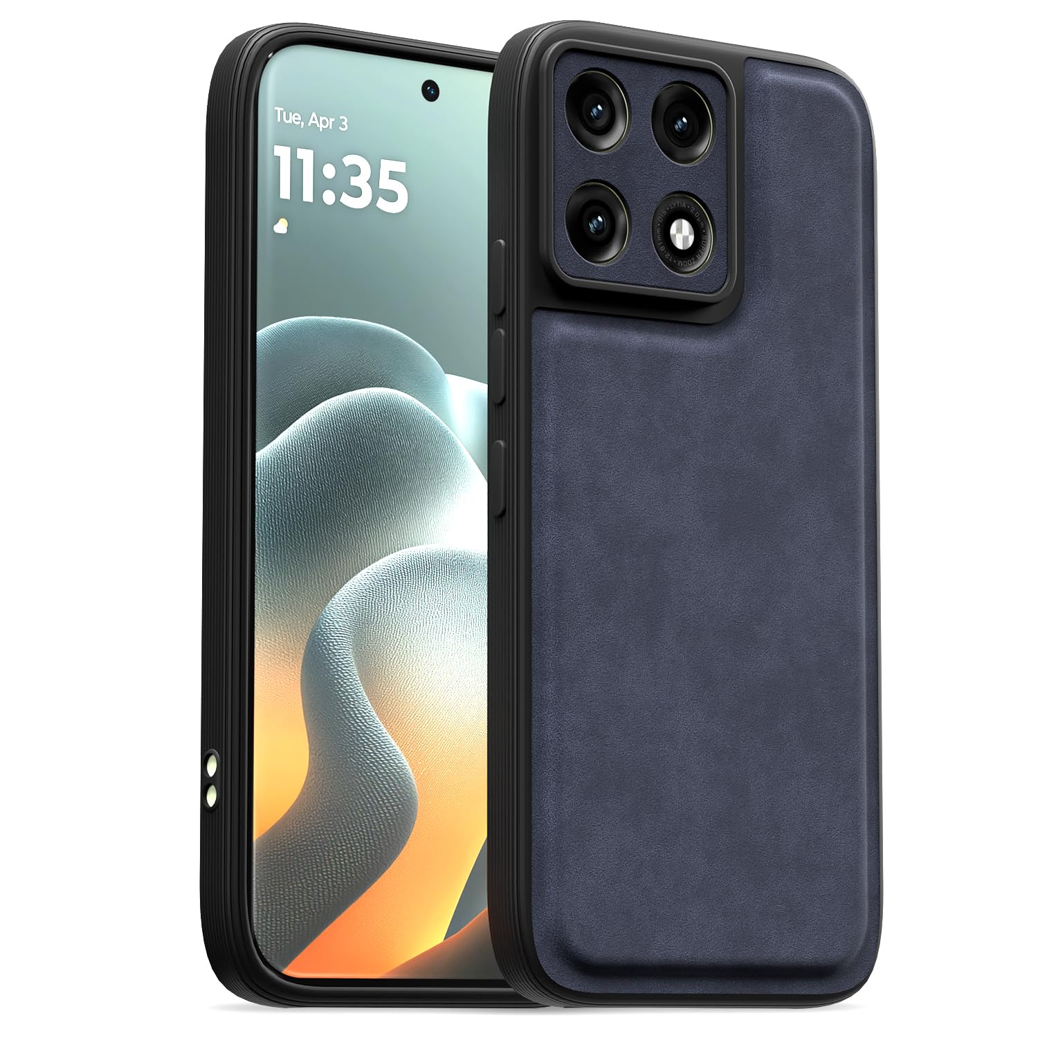 Pikkme blue Leather back cover for Moto Edge 70 Pro 5G
