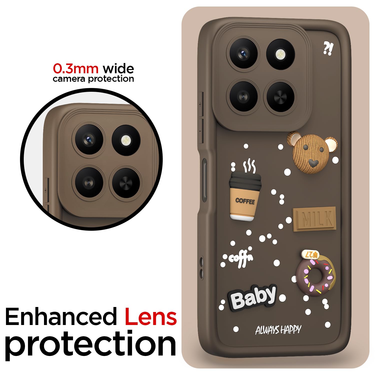 Brown Silicone mobile back cover for Honor X7d 5G/3D – Pikkme – photo 5