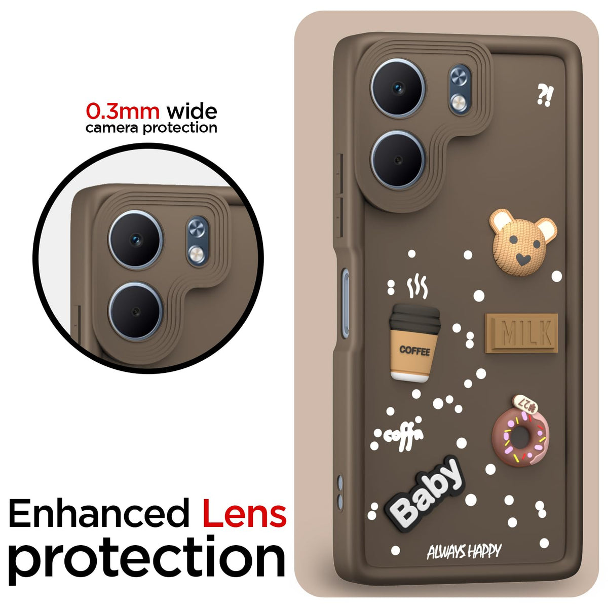 Oppo A5x back cover in brown by Pikkme – photo 5