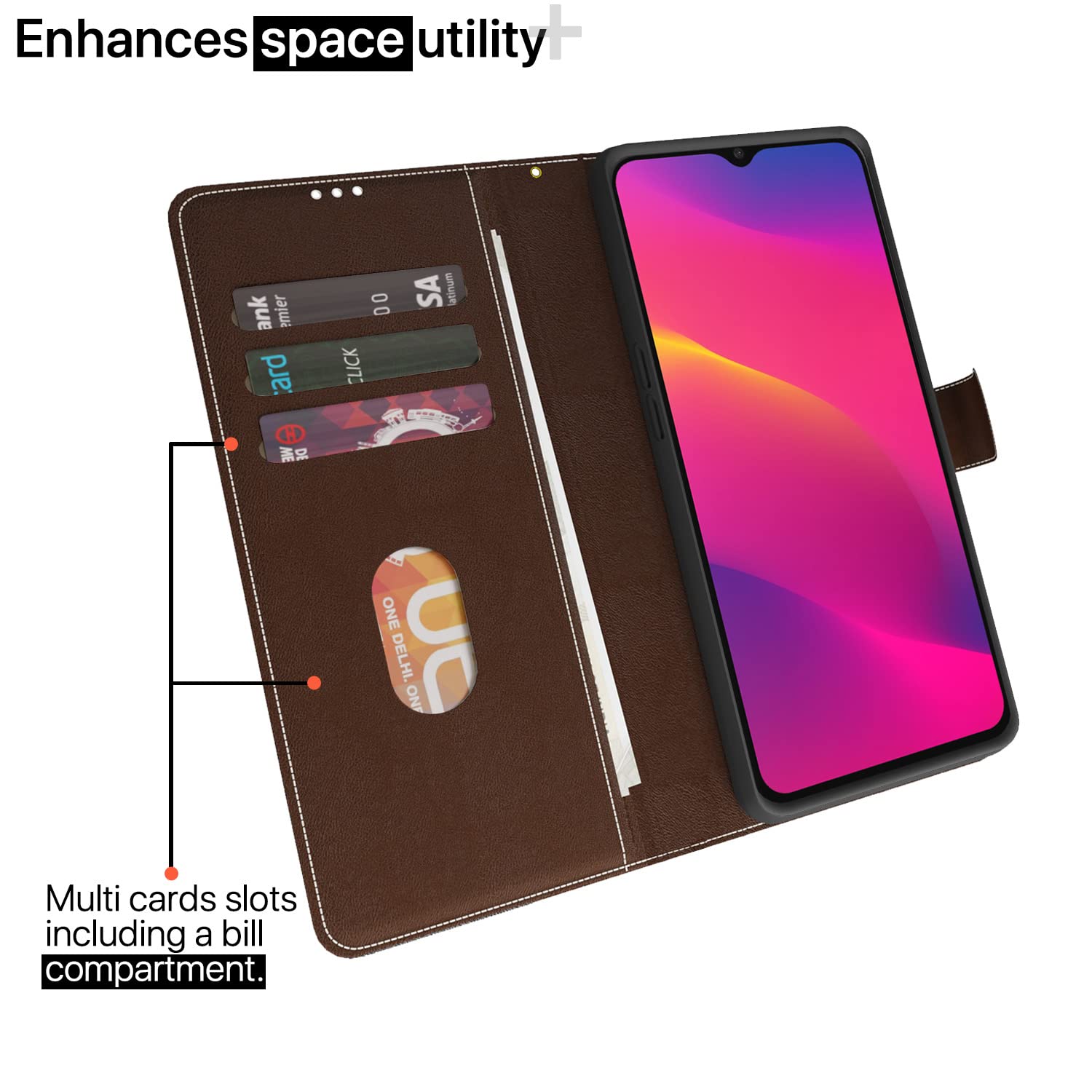 Pikkme brown & coffee flip case for Oppo A9 2020/A5 2020 – photo 2