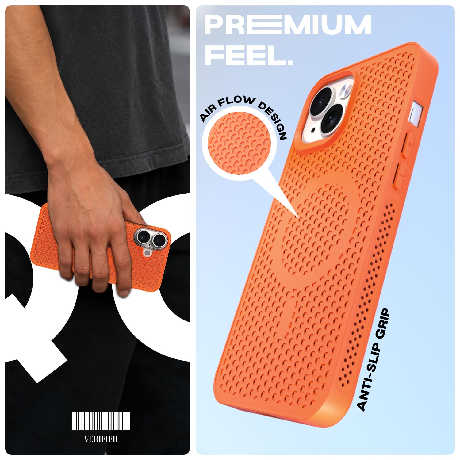 Pikkme orange MagSafe mobile cover for iPhone 15 Plus – photo 2