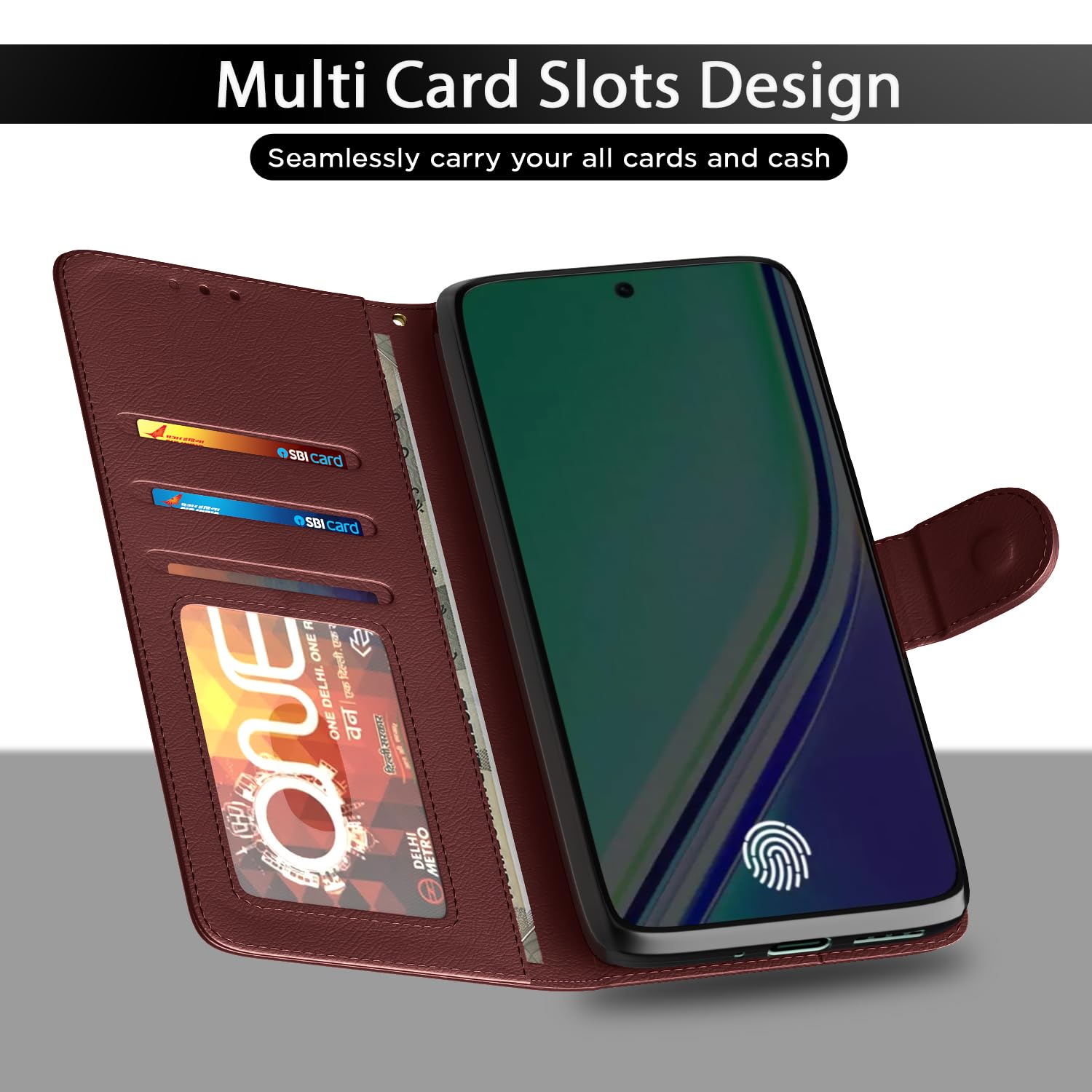 Pikkme Realme 14 Pro Plus 5G Wallet brown flip cover – photo 5