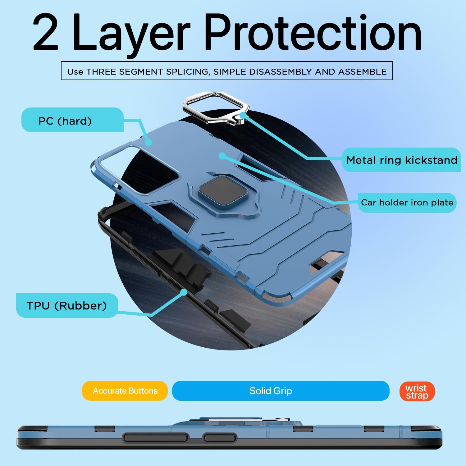 Vivo V29/V29 Pro 5G D5 Tough Armor back cover in blue by Pikkme – photo 4