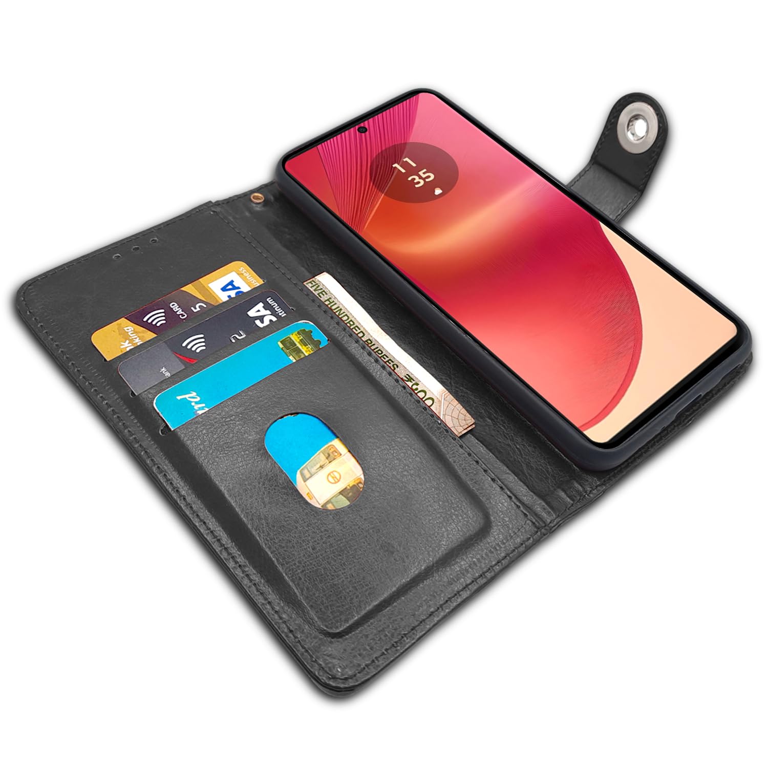 Black flip case for Moto Edge 50 Fusion/G96 5G – Pikkme – photo 3