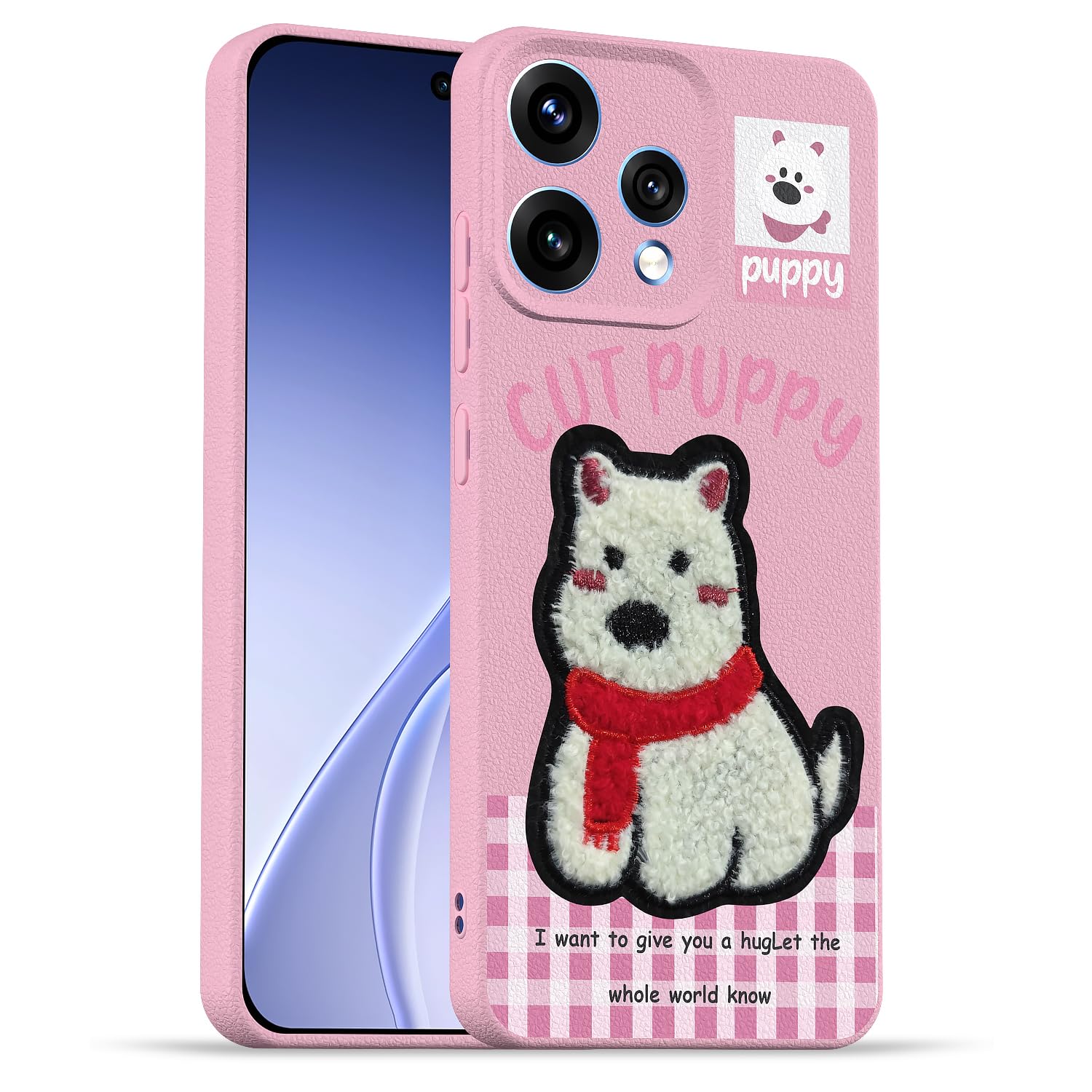 Pikkme Oppo Reno 15 5G Plush Patch pink mobile cover