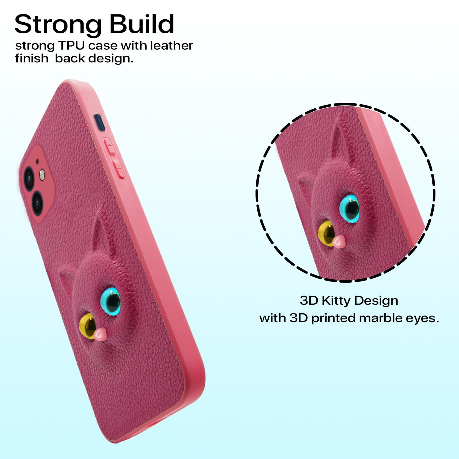 Pikkme pink Cat back cover for iPhone 12 – photo 3