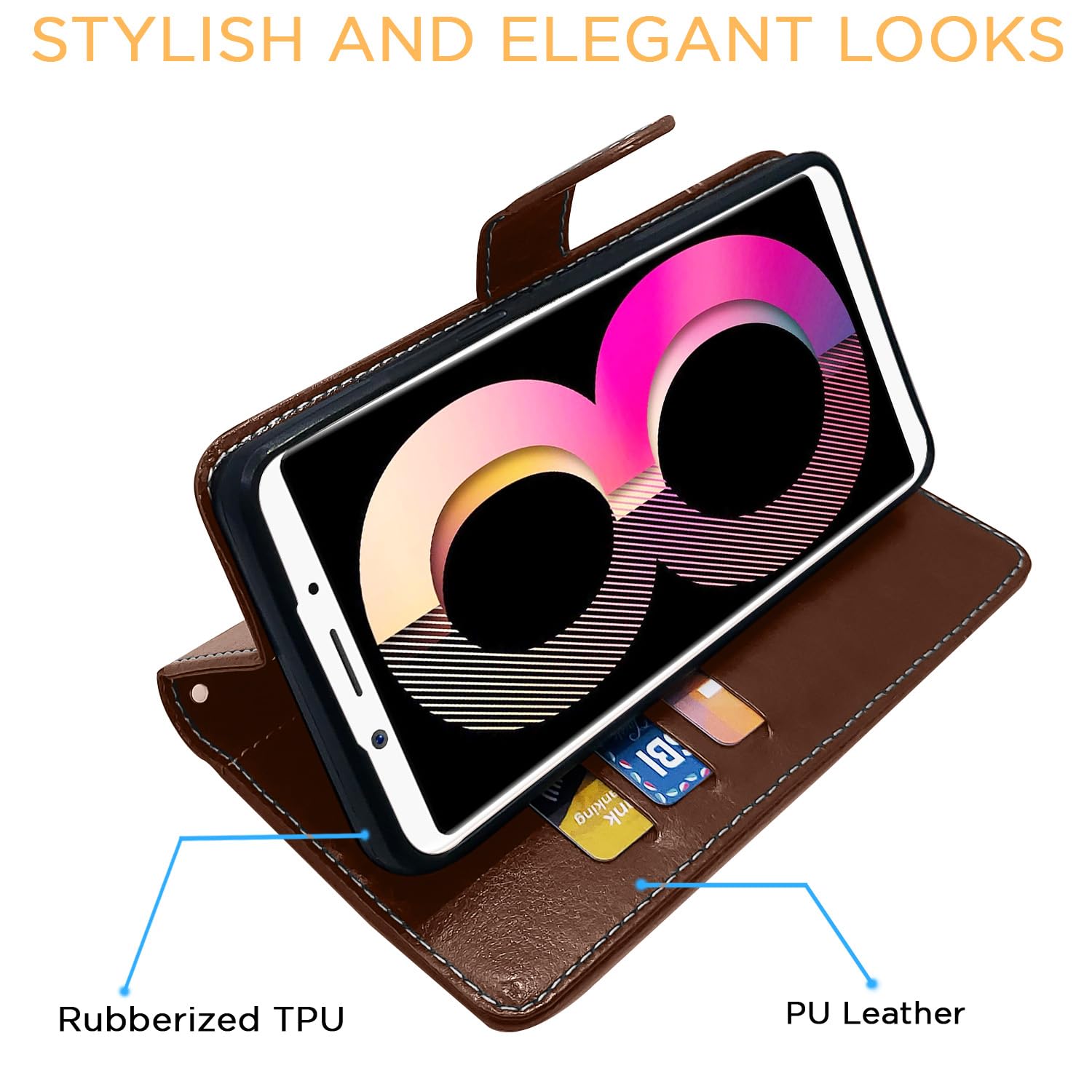 Pikkme Oppo A83 Magnetic brown & coffee wallet flip cover – photo 5