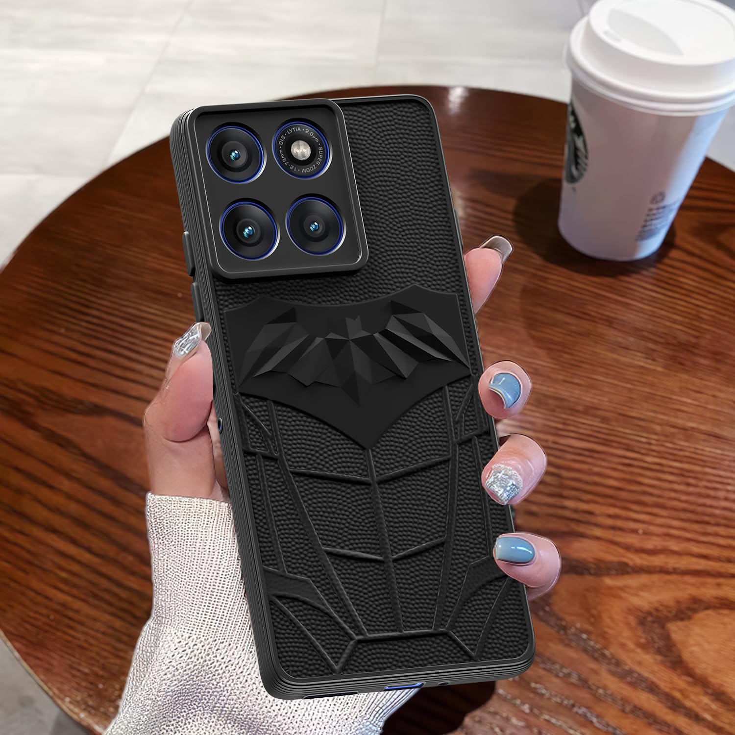 Pikkme Motorola Moto Edge 60 Pro 5G Shockproof Stylish Cartoon Back Cover (Black)