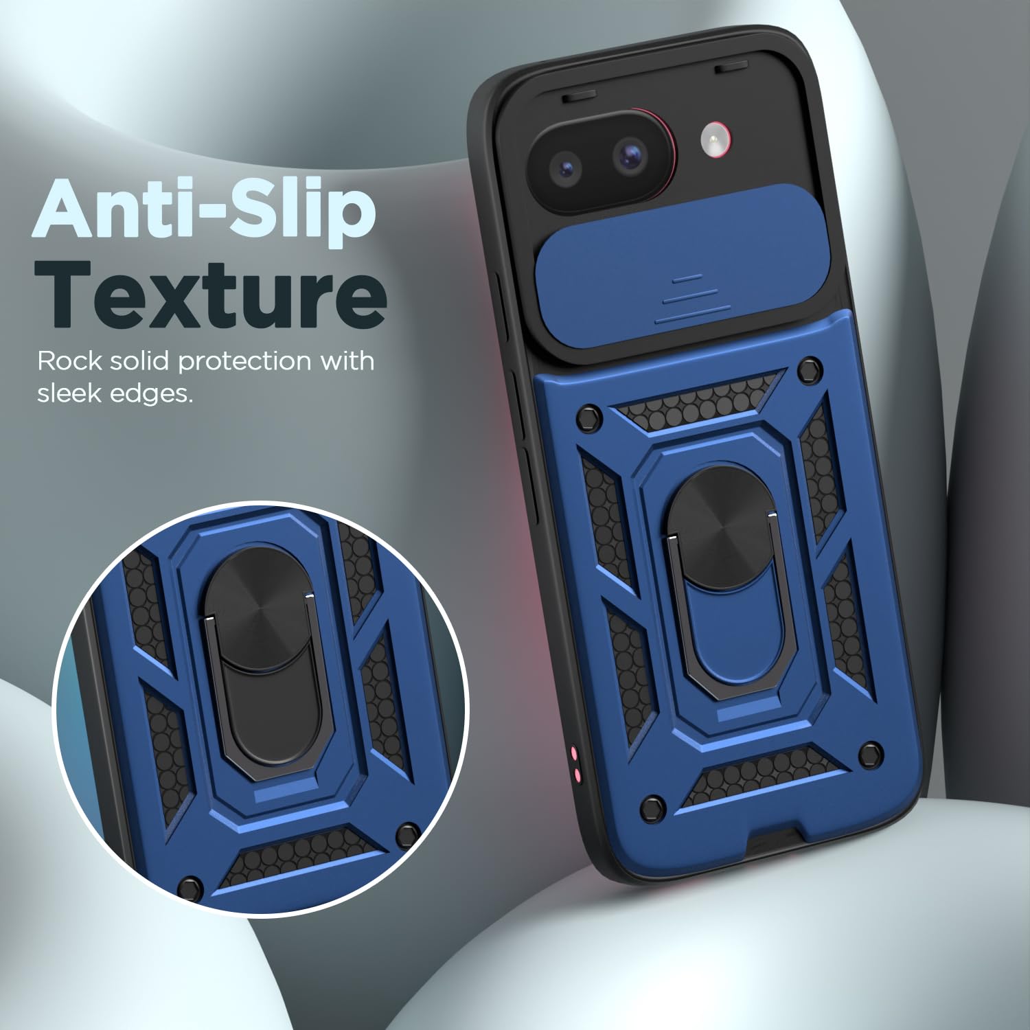 Pikkme Google Pixel 9A D10 Tough Armor Back Cover (Blue)
