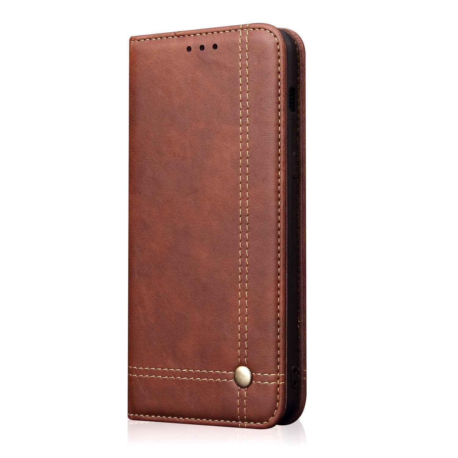 Pikkme Samsung Galaxy M12 / F12 / A12 Magnetic Flip Cover (Brown)