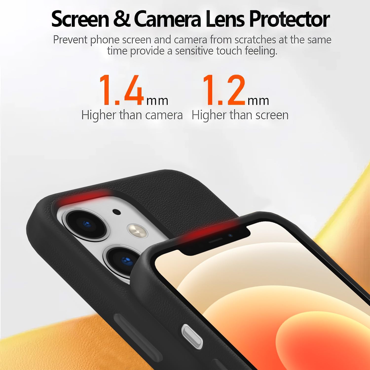 Pikkme black Leather mobile back cover for iPhone 12/12 Pro – photo 2