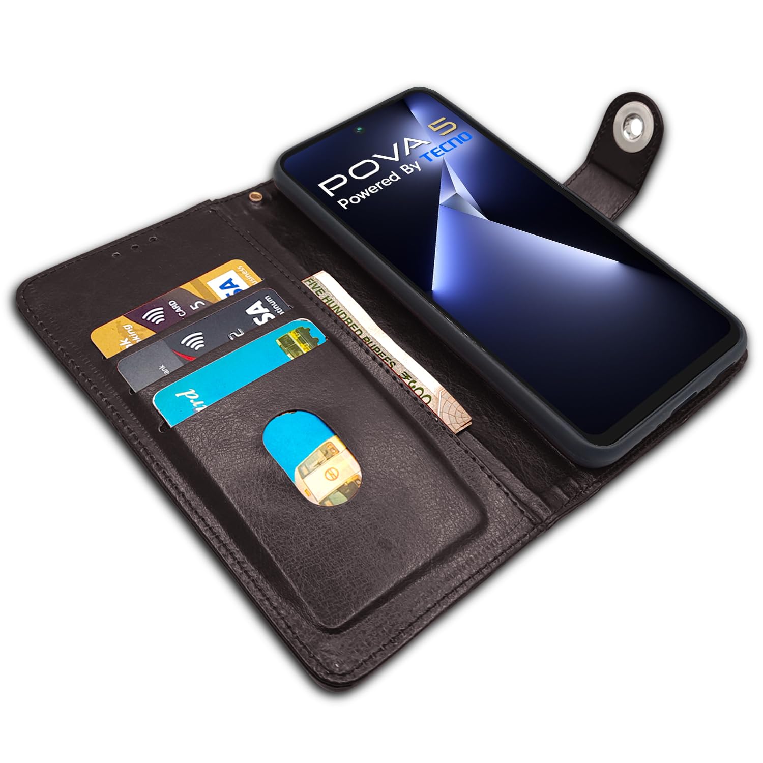 Tecno Pova 5/Pova 5 Pro 5G Button flip case in coffee by Pikkme – photo 3