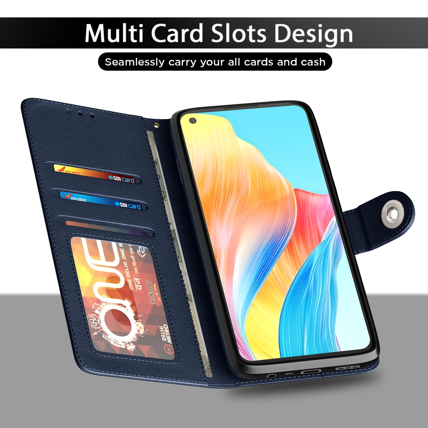 Pikkme blue mobile flip cover for Oppo A78 4G – photo 5