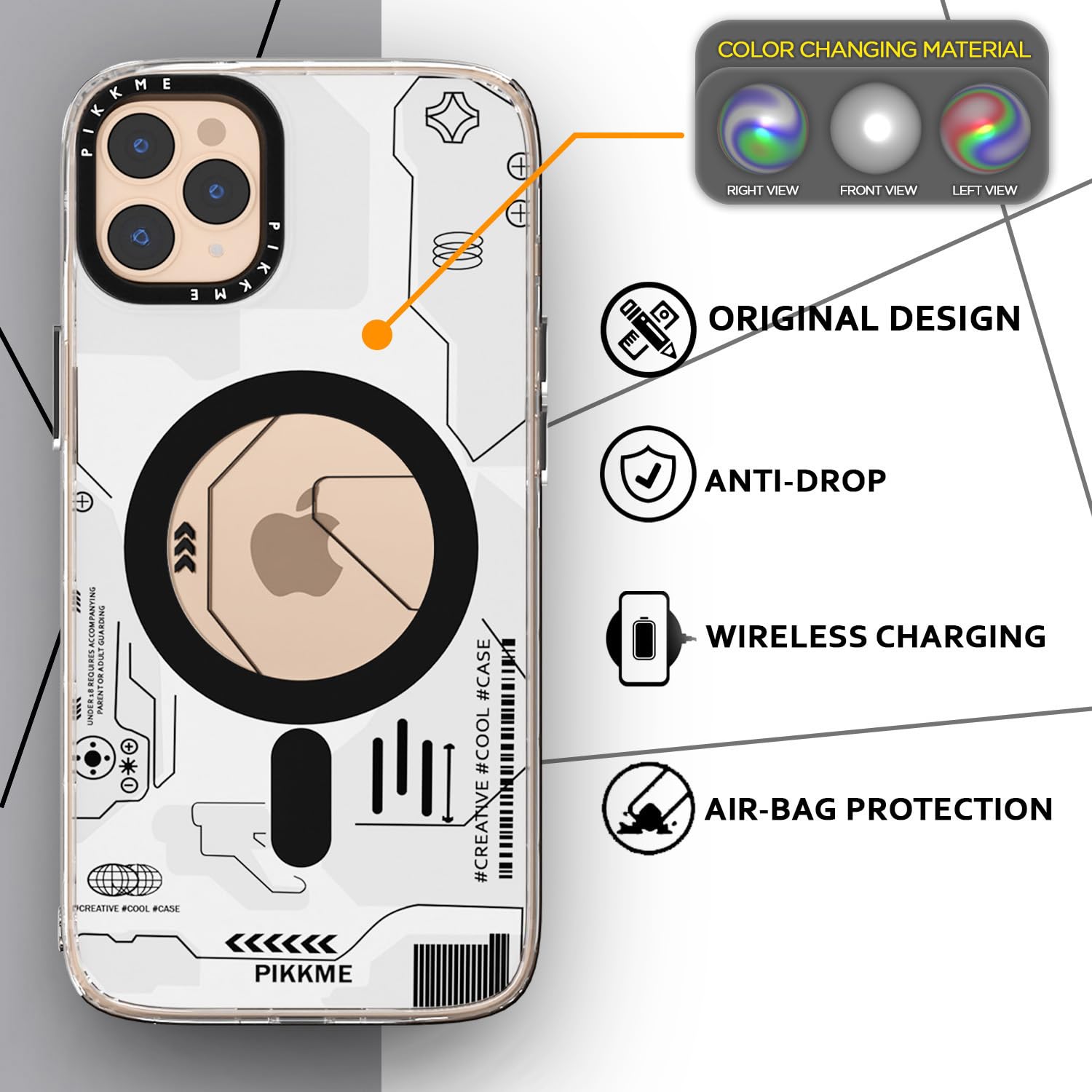 Pikkme iPhone 11 Pro Max Printmagsafe Back Cover (White)