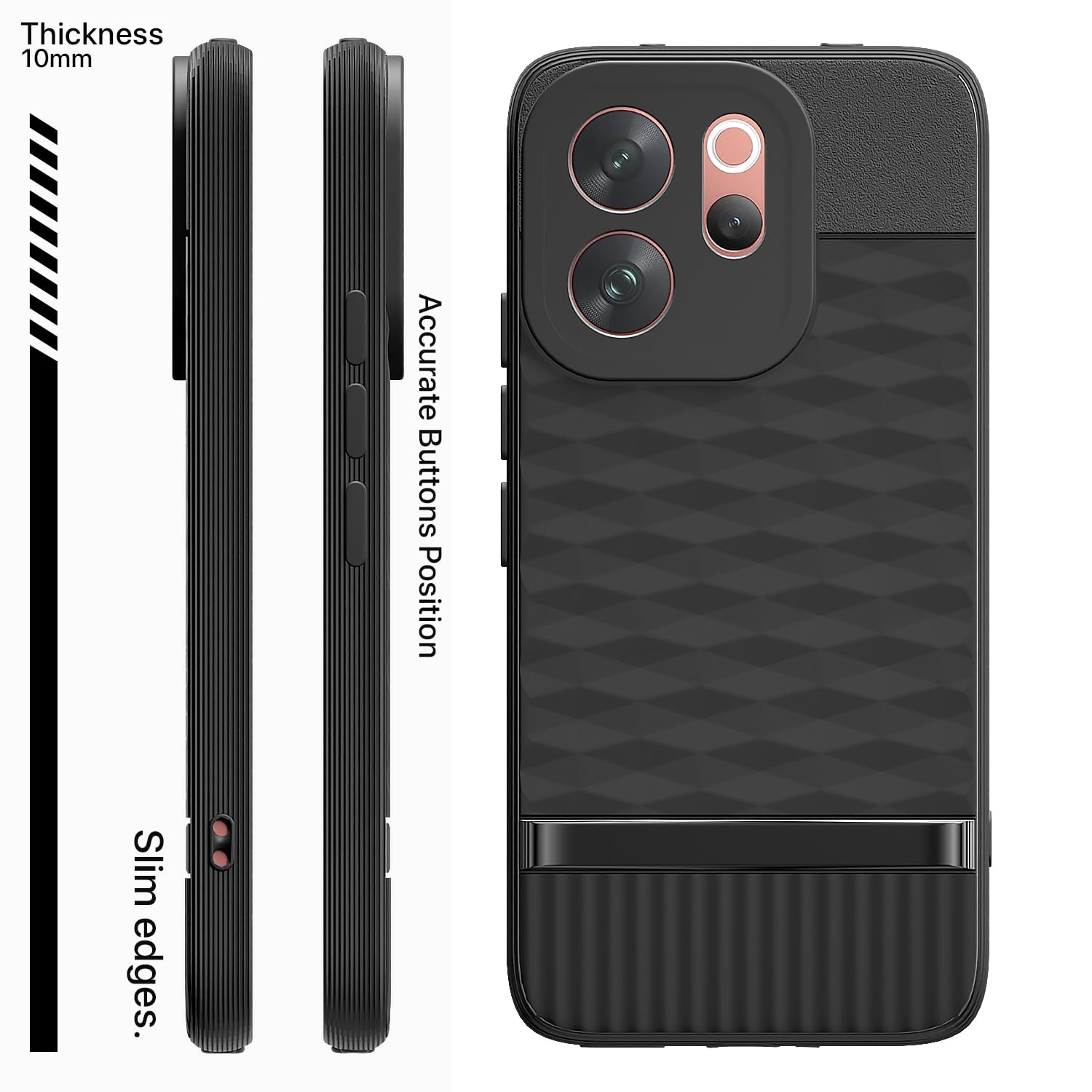 Black Silicone back cover for Vivo V70 5G – Pikkme – photo 3