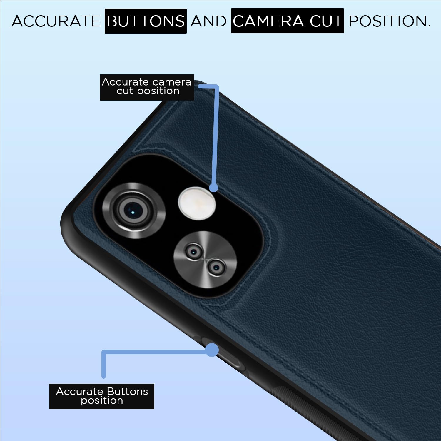 Pikkme OnePlus Nord CE 3 Lite 5G Leatherback Back Case | Blue