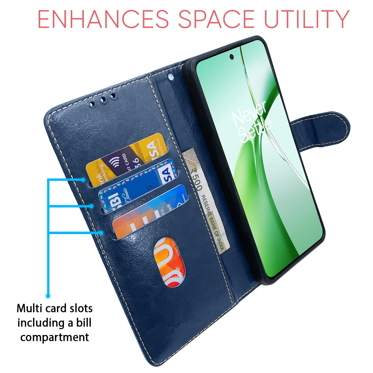 Pikkme blue Contrast flip case for OnePlus Nord CE 4 – photo 4
