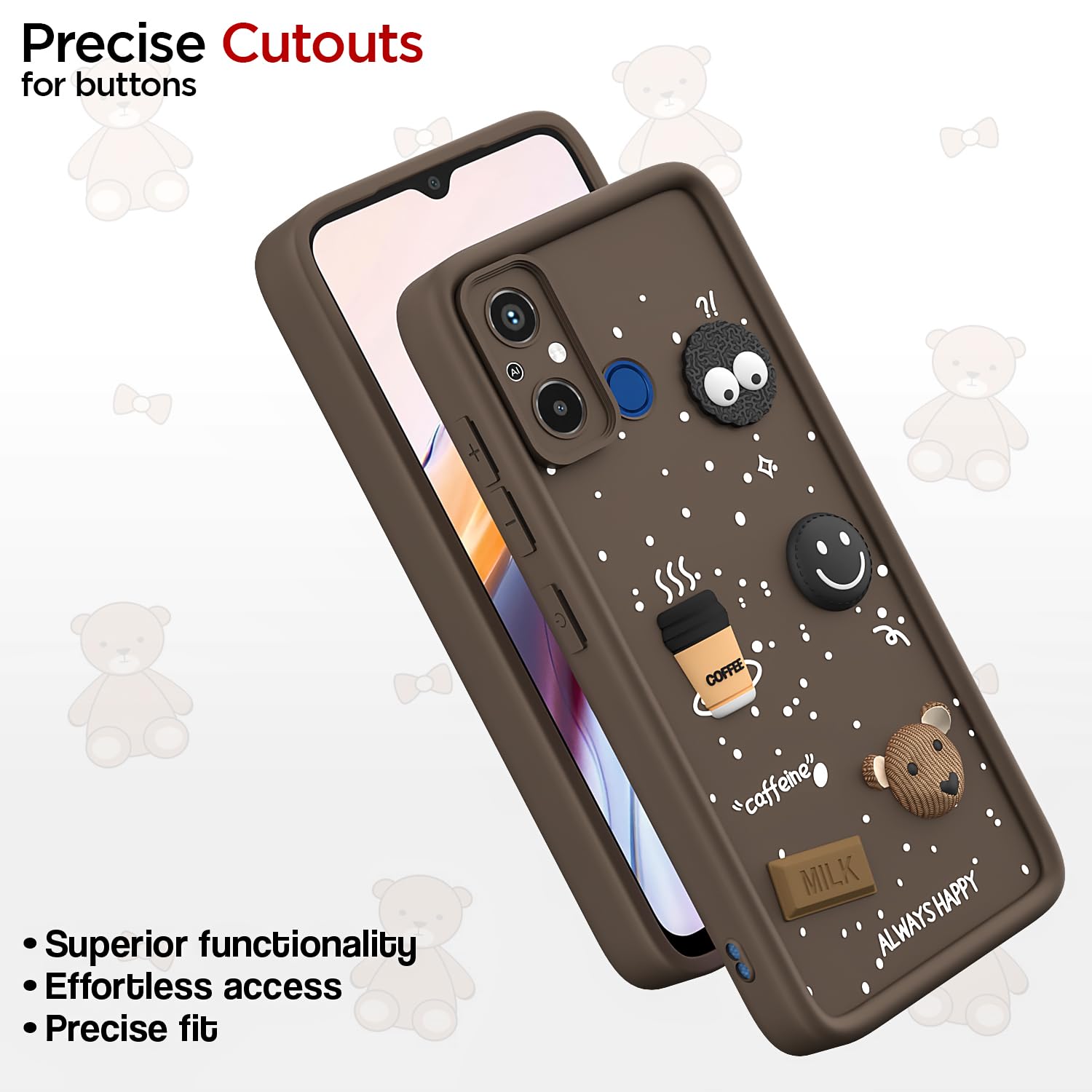 Pikkme brown Silicone mobile back cover for Redmi 12C 4G/3D – photo 6