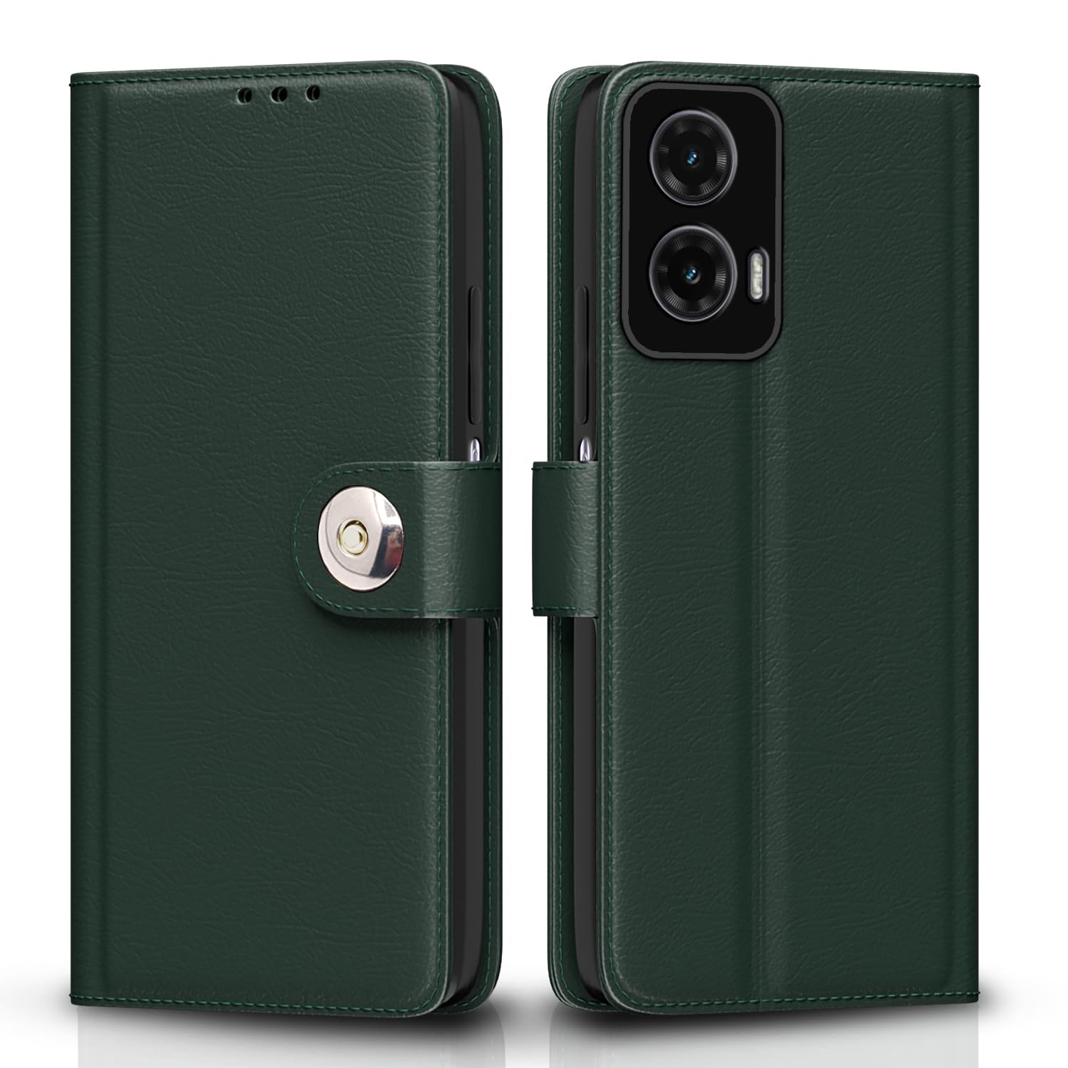 Pikkme green Button flip case for Moto G35 5G