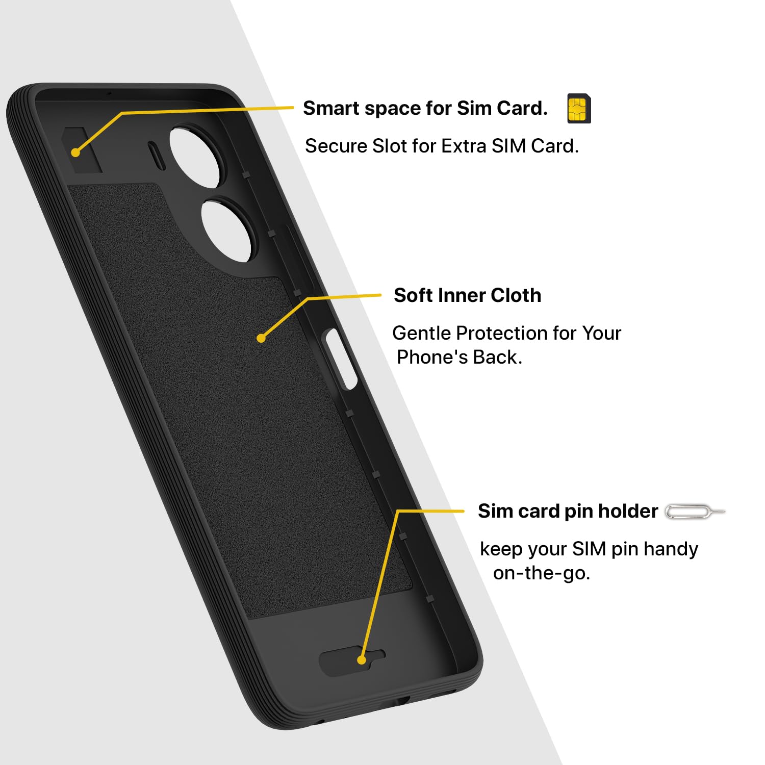 Pikkme Vivo Y16 Gencase Back Cover (Black)