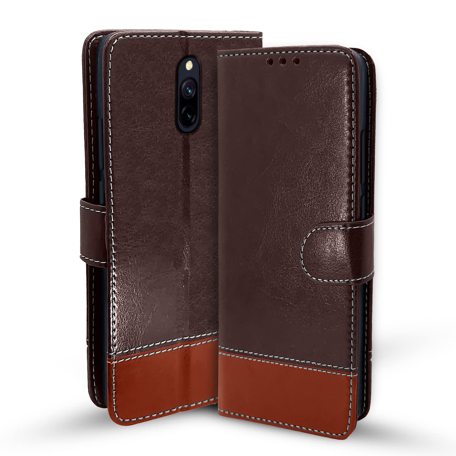 Pikkme Redmi 8A coffee & brown flip case