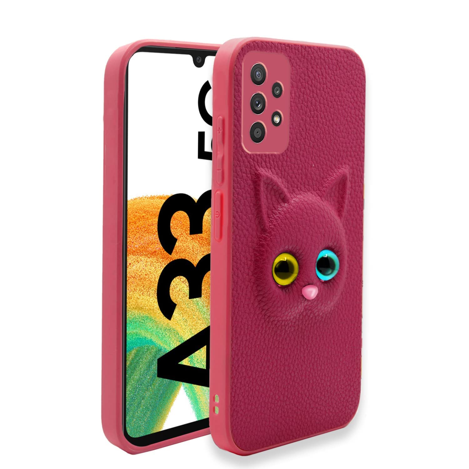 Samsung Galaxy A33 5g Kitty Back Cover -Pink