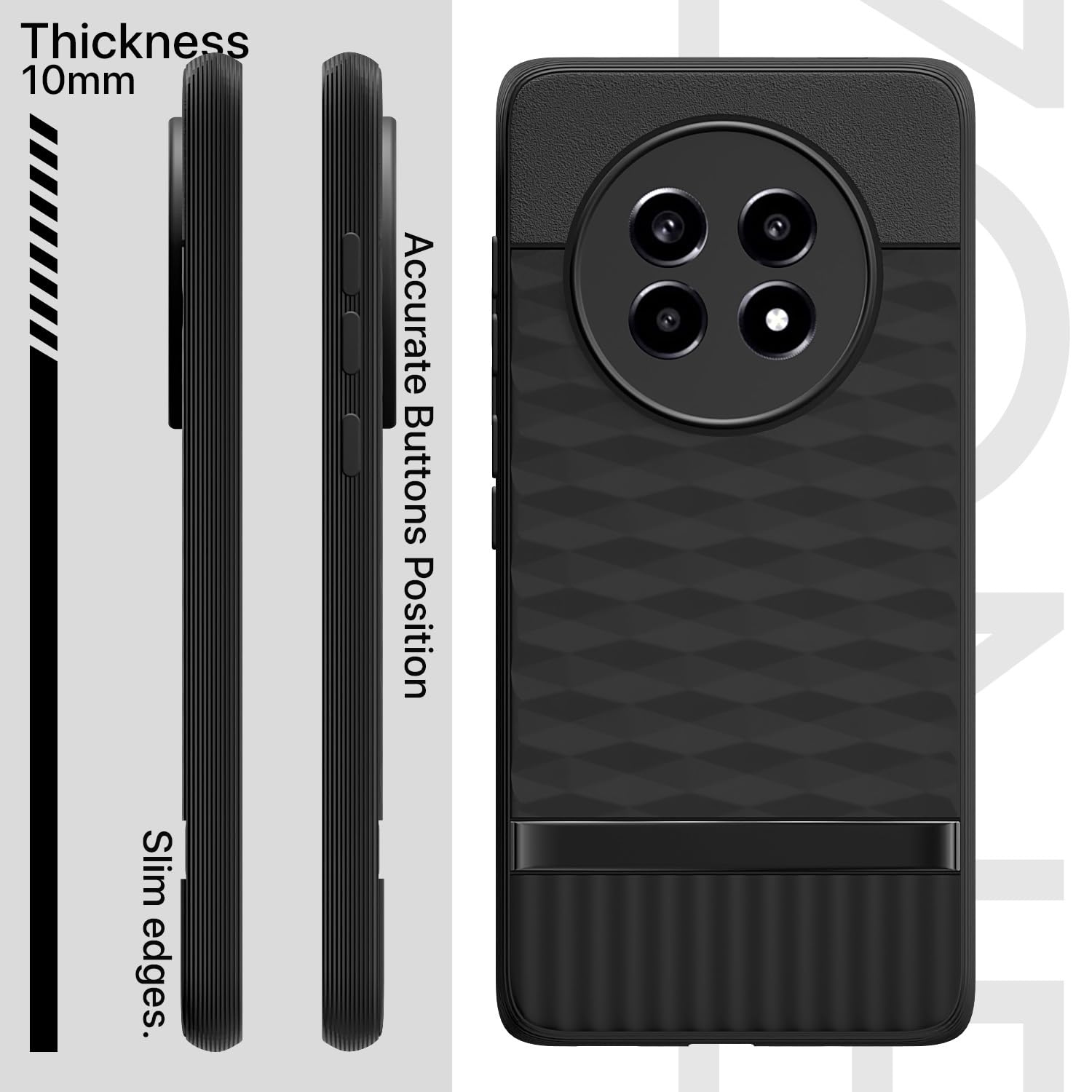 Pikkme Realme 13 Pro / 13 Pro Plus 5G Gencase Back Cover (Black)