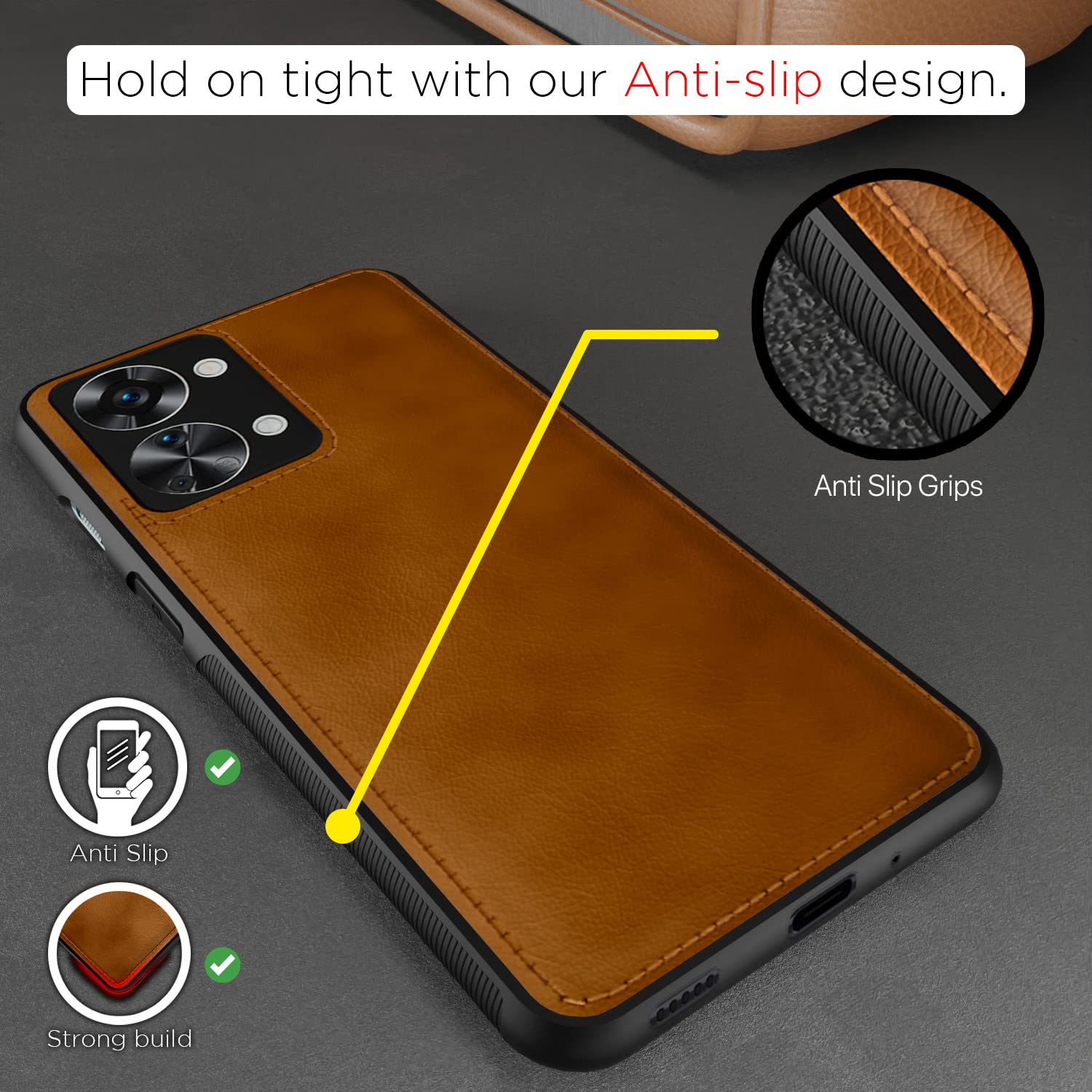 Pikkme OnePlus Nord 2T 5G Leatherback Back Case | Brown