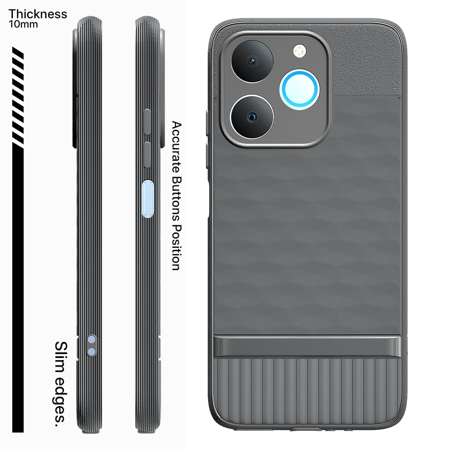 Realme P4 Lite 4G back cover in grey by Pikkme – photo 3