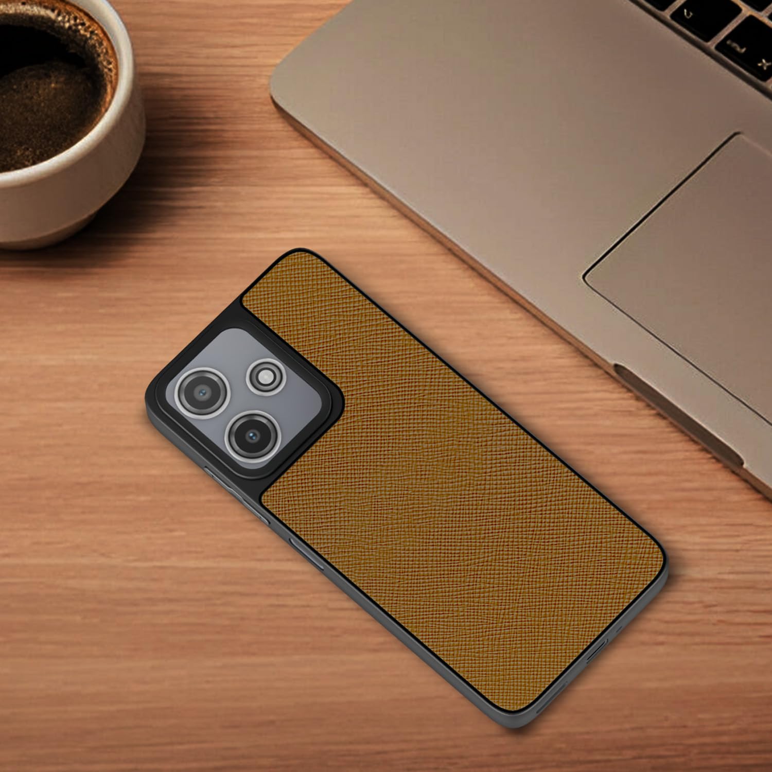 Pikkme Redmi 12 5G/4G/Poco M6 Pro 5G Leatherback tan mobile back cover – photo 4