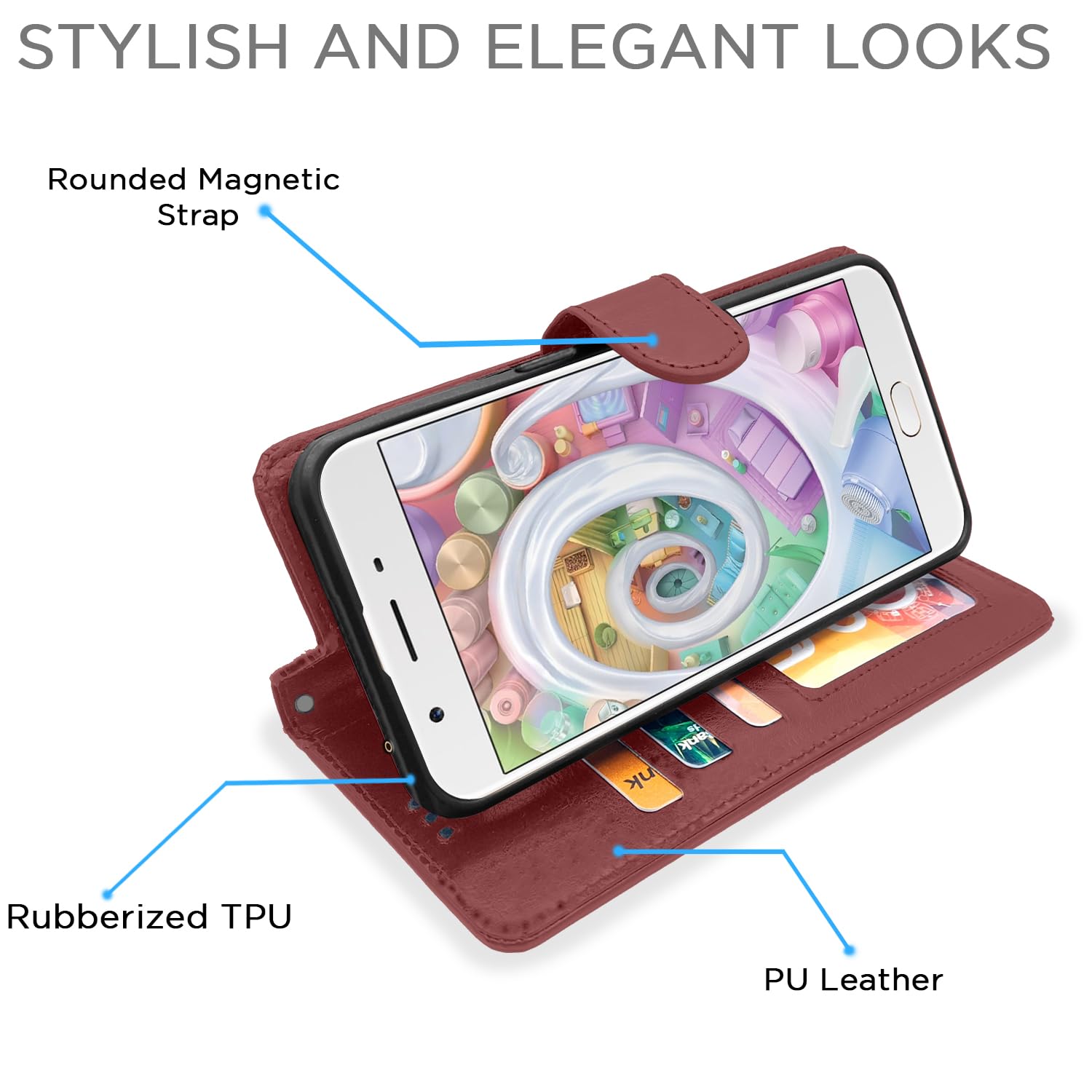 Pikkme Oppo F1s brown mobile flip cover – photo 3