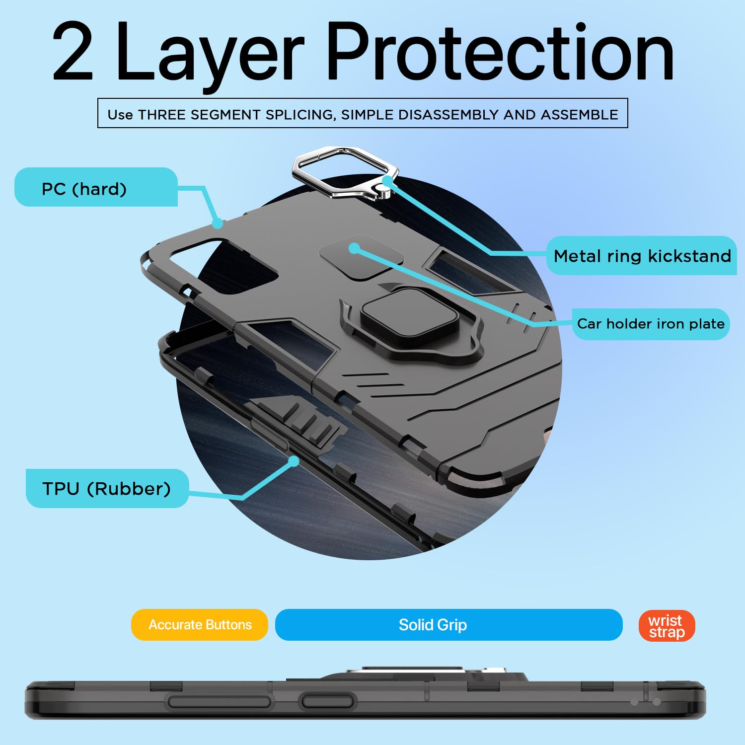 Samsung S20 Plus D5 Tough Armor mobile back cover in black by Pikkme – photo 2